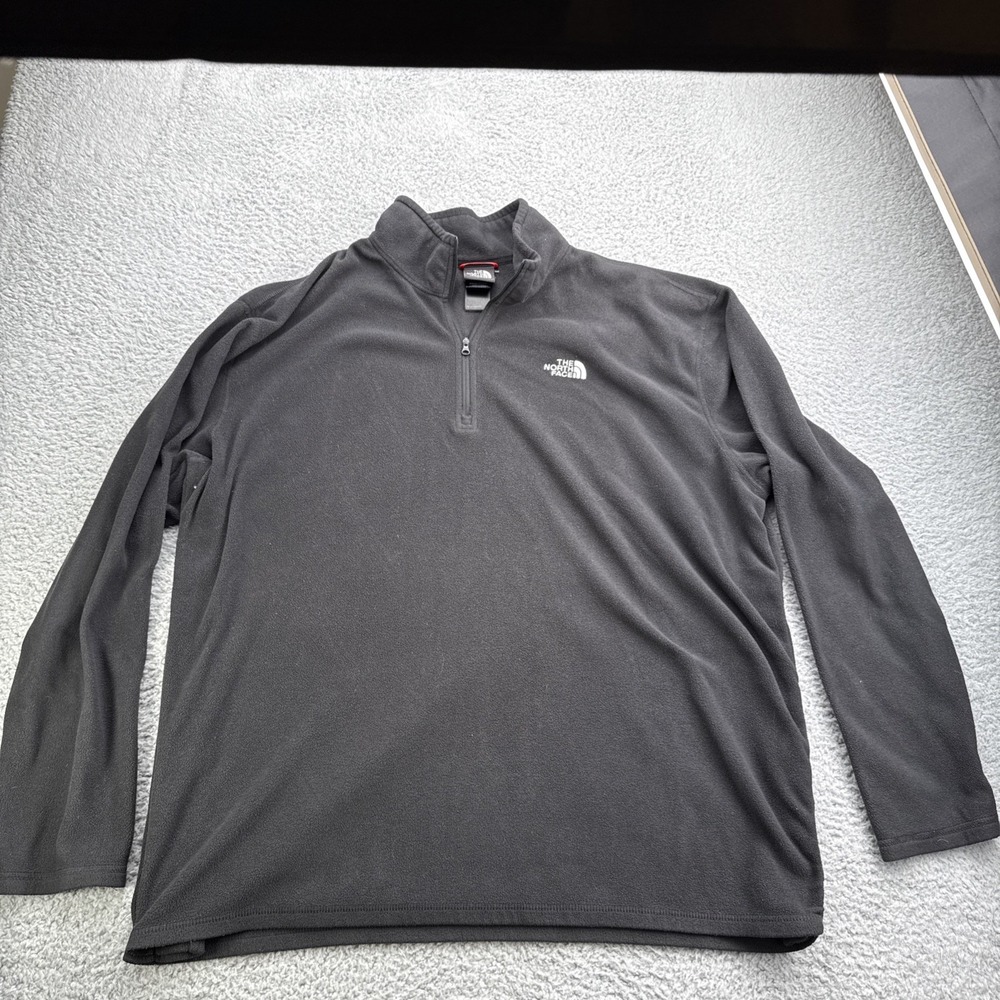 The North Face 1/4 Zip Pullover Mens 3XL Black Solid Fleece Mock Neck Sweater